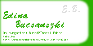 edina bucsanszki business card